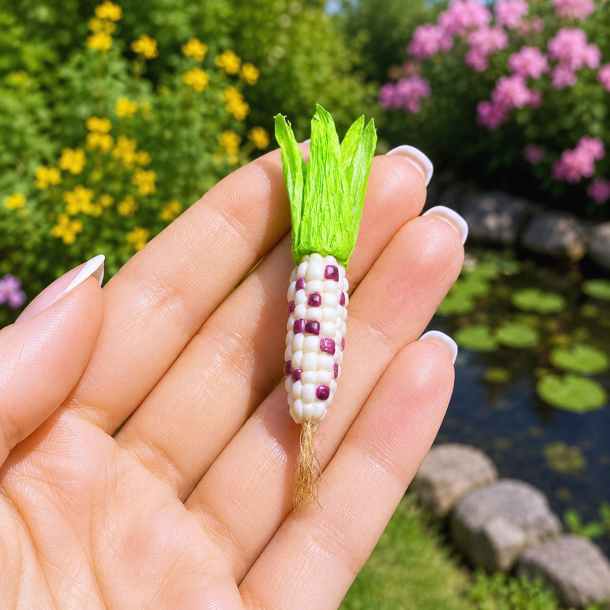 handmade polymer clay miniature corn set 1:6 scale dollhouse fdmini view 6