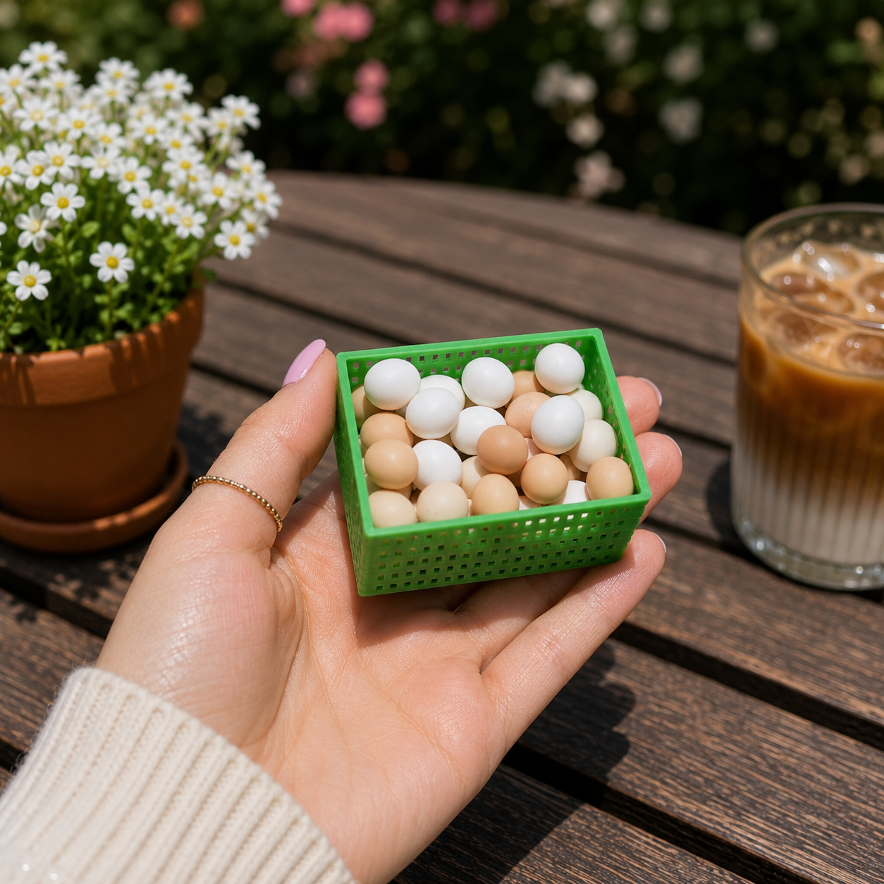 1:6 Scale Miniature Egg Carton Set – Dollhouse Realistic Brown & White Eggs in Tray, Handmade Polymer Clay Kitchen Food for Blythe BJD Diorama