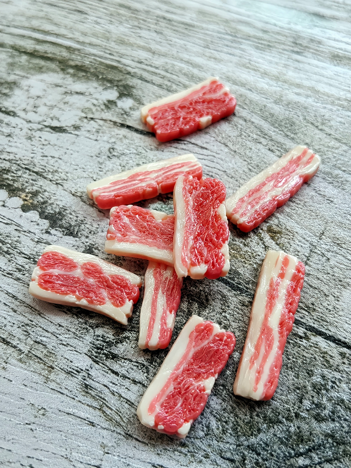 handmade polymer clay miniature pork belly slices 1:6 scale dollhouse fdmini view 8