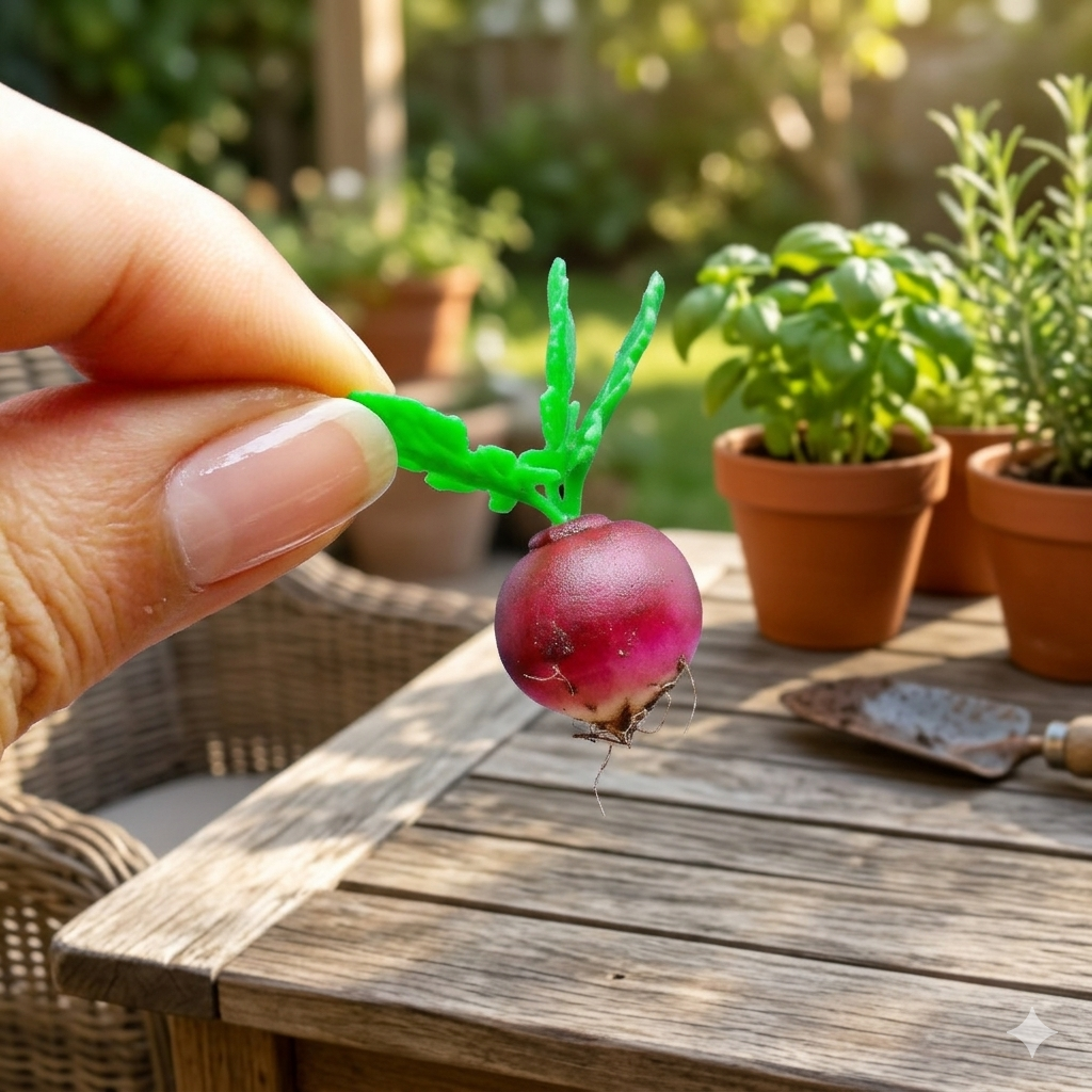 handmade polymer clay miniature heirloom radish set 1:6 scale dollhouse fdmini view 8
