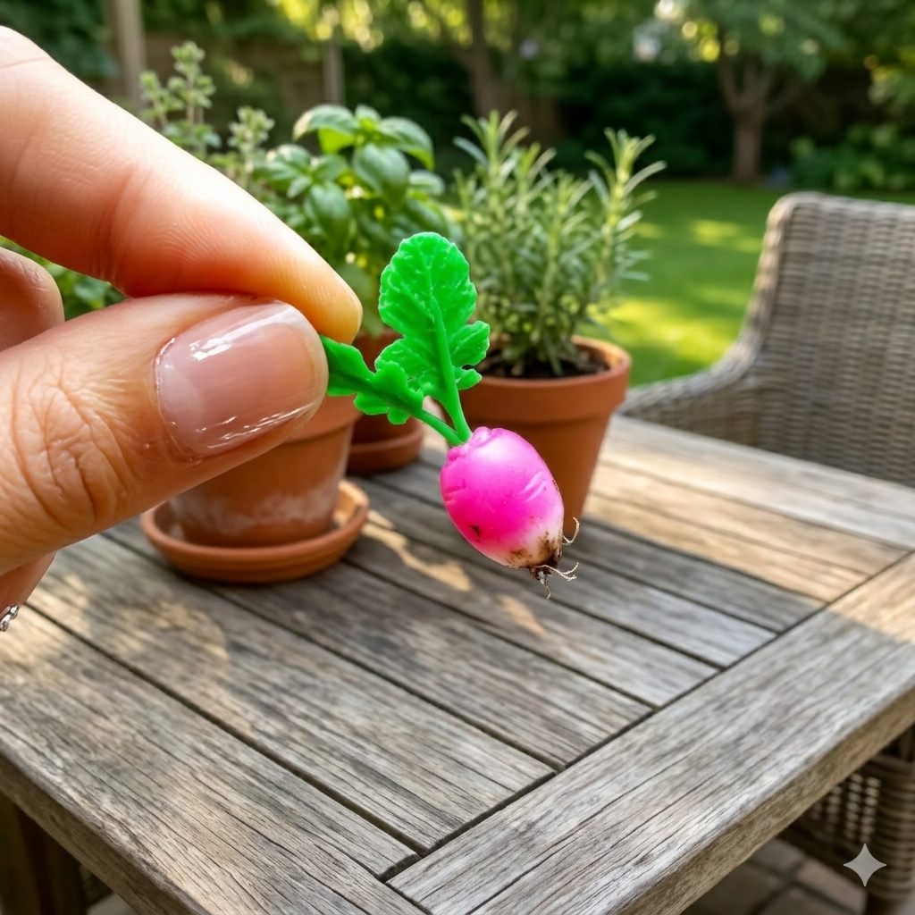 handmade polymer clay miniature heirloom radish set 1:6 scale dollhouse fdmini view 9
