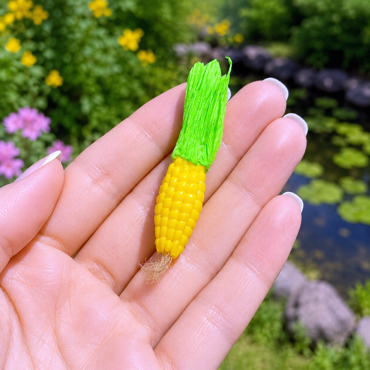 handmade polymer clay miniature corn set 1:6 scale dollhouse fdmini styled scene