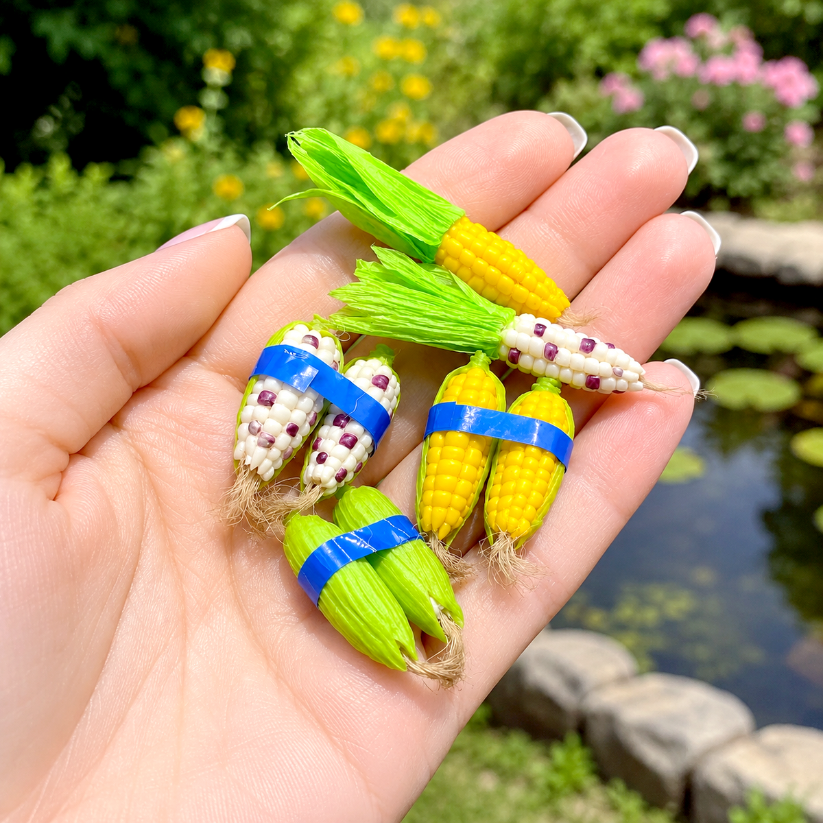 handmade polymer clay miniature corn set 1:6 scale dollhouse fdmini
