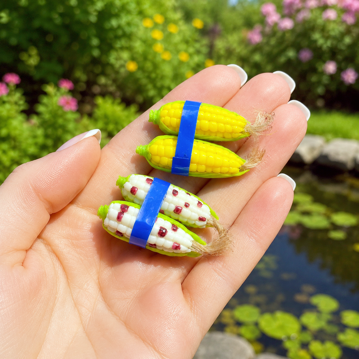 handmade polymer clay miniature corn set 1:6 scale dollhouse fdmini scale reference