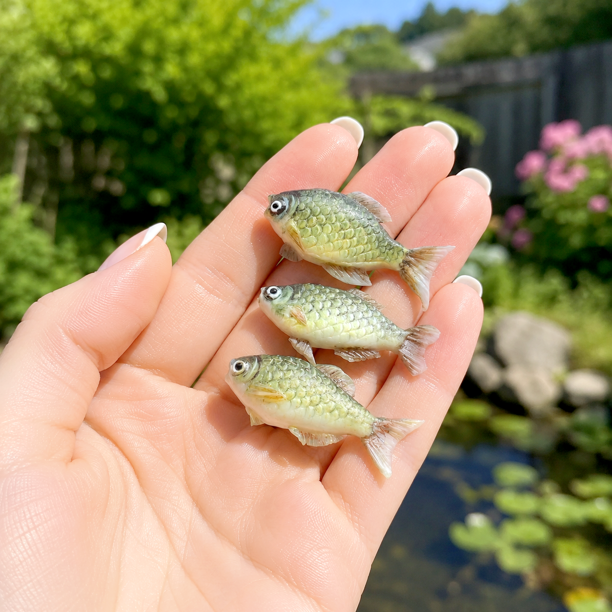 1:6 Scale Miniature Crucian Carp – Dollhouse Realistic Freshwater Fish with Scale Detail, Handmade Polymer Clay Asian Kitchen Seafood for Blythe BJD Diorama