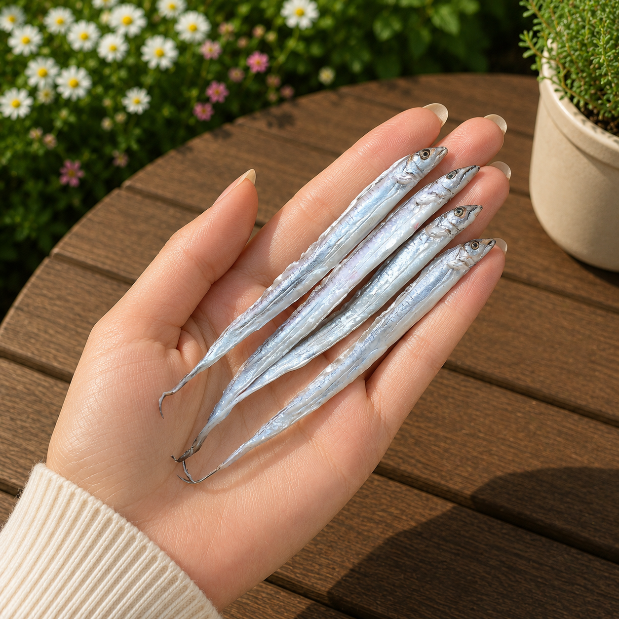 1:6 Scale Miniature Anchovy Sardine Fish Set – Dollhouse Realistic Silver Fish Seafood, Handmade Polymer Clay Kitchen Food for Blythe BJD Diorama