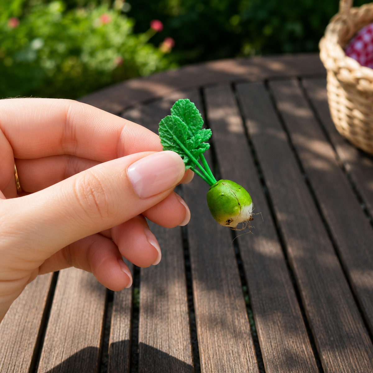 handmade polymer clay miniature heirloom radish set 1:6 scale dollhouse fdmini scale reference