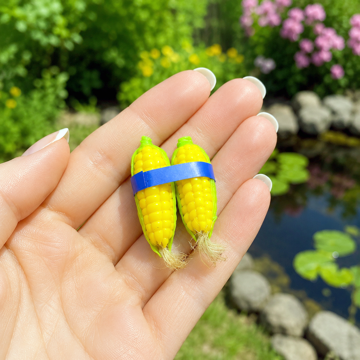 handmade polymer clay miniature corn set 1:6 scale dollhouse fdmini detail view