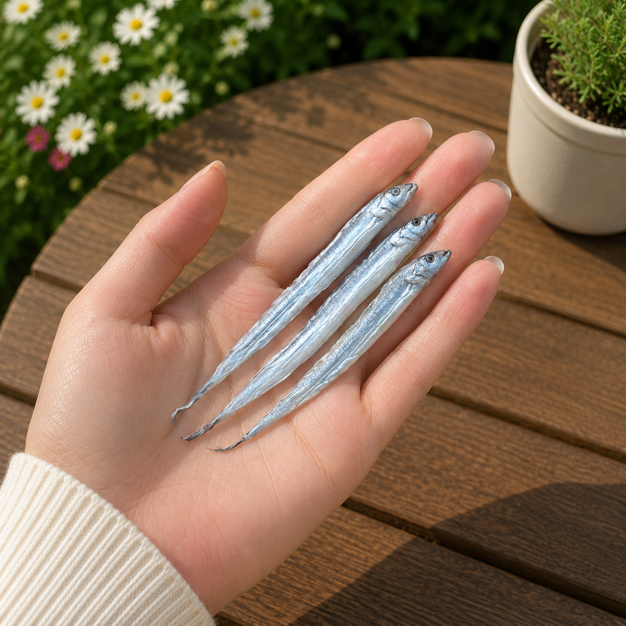 1:6 Scale Miniature Anchovy Sardine Fish Set – Dollhouse Realistic Silver Fish Seafood, Handmade Polymer Clay Kitchen Food for Blythe BJD Diorama