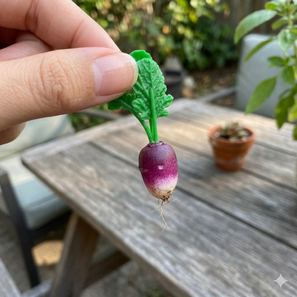 handmade polymer clay miniature heirloom radish set 1:6 scale dollhouse fdmini styled scene