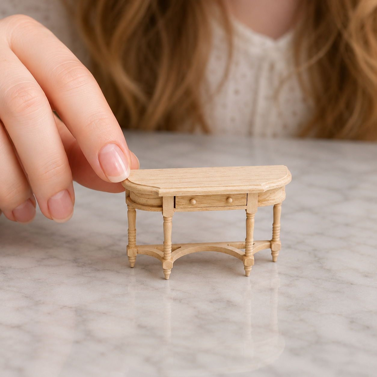 FDMINI Mini DIY Unfinished Wood Furniture – Paintable Miniature Dresser, Desk & Cabinet for 1:12 Scale Dollhouse, OB11 & BJD Scenes (9 Styles)