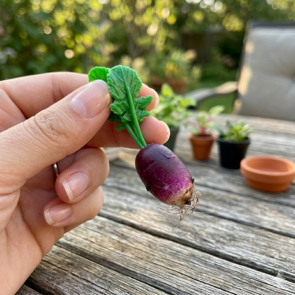 handmade polymer clay miniature heirloom radish set 1:6 scale dollhouse fdmini view 6