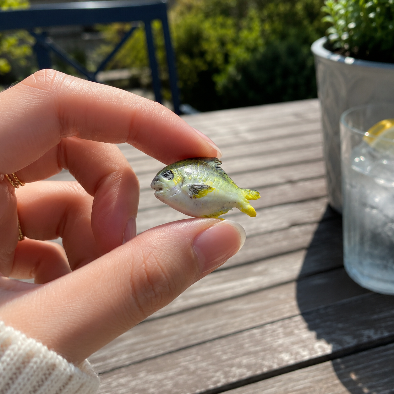 1:6 Scale Miniature Pompano Fish – Dollhouse Realistic Green Yellow Flatfish Seafood, Handmade Polymer Clay Asian Market Kitchen Food for Blythe BJD Diorama