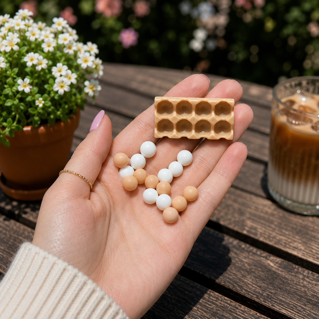 1:6 Scale Miniature Egg Carton Set – Dollhouse Realistic Brown & White Eggs in Tray, Handmade Polymer Clay Kitchen Food for Blythe BJD Diorama