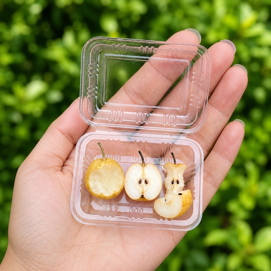 4PCS Miniature Asian Pear Set – Hand-Sculpted 1:12 Scale Dollhouse Nashi Pear in Four Stages (Bitten, Half-Cut, Quarter, Core), Realistic Tiny Fruit for Dioramas & Polymer Clay Food Miniatures