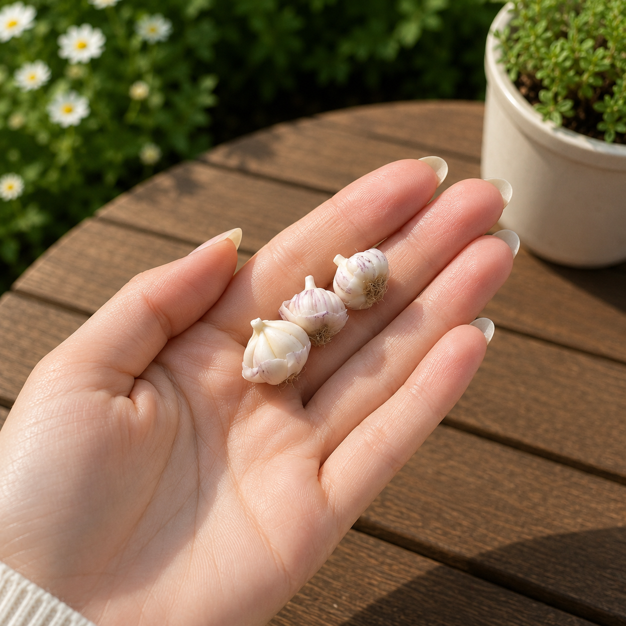 1:6 Scale Miniature Garlic Bulb Set – Dollhouse White & Purple Garlic Variety, Handmade Polymer Clay Realistic Kitchen Vegetable for Blythe BJD Diorama