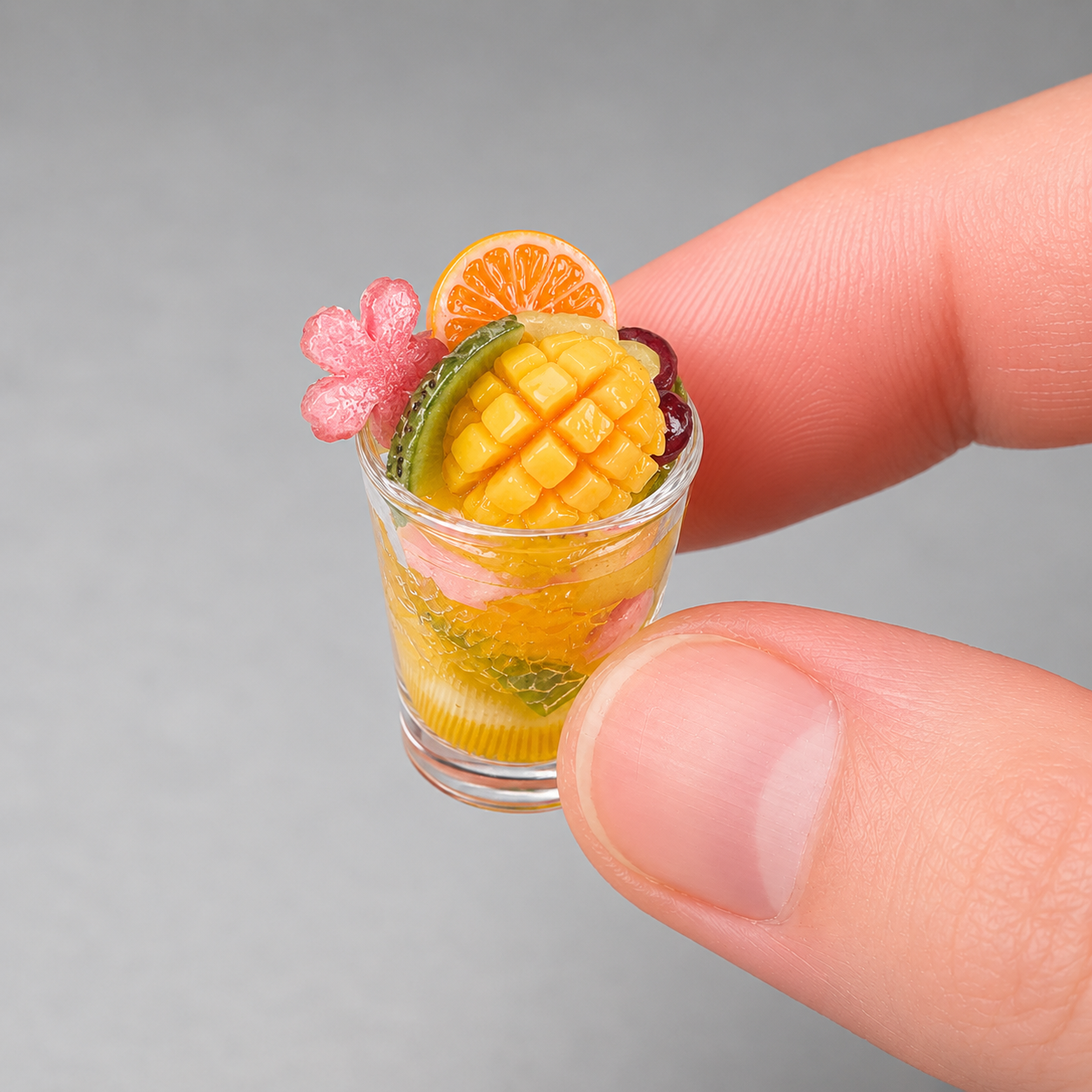 1:6 Scale Miniature Watermelon & Mango Summer Café Collection – 7 Styles Dollhouse Tropical Parfait, Fruit Jelly Platter & Watermelon Cake, Handmade Polymer Clay Kawaii Food for Blythe BJD Diorama