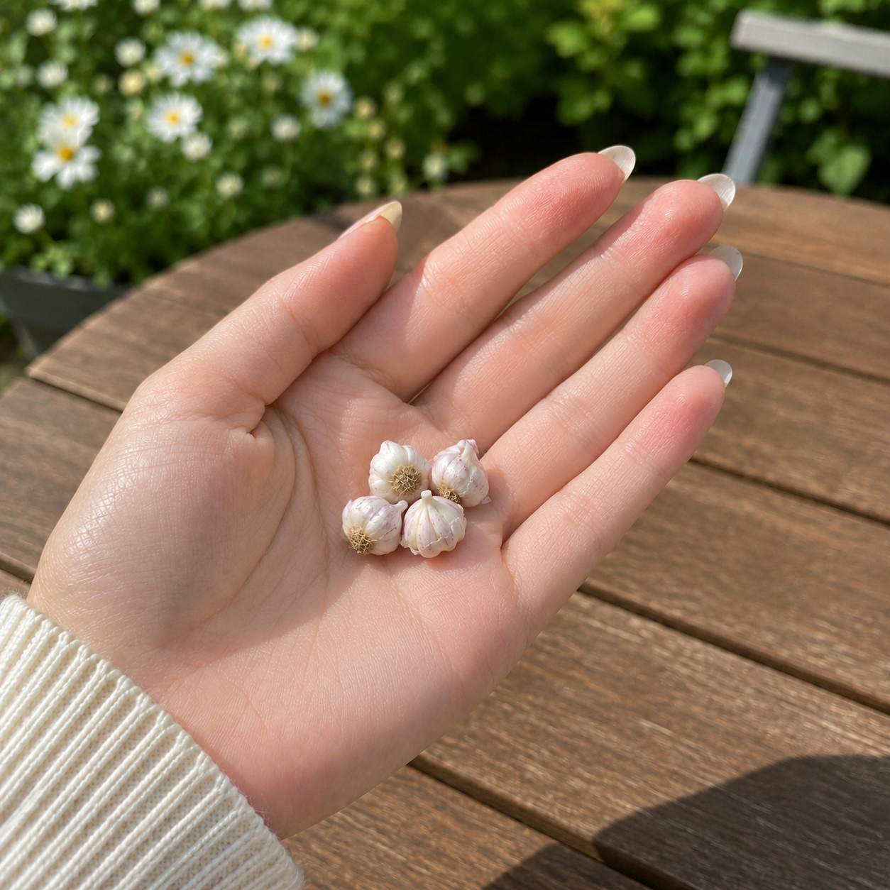 1:6 Scale Miniature Garlic Bulb Set – Dollhouse White & Purple Garlic Variety, Handmade Polymer Clay Realistic Kitchen Vegetable for Blythe BJD Diorama