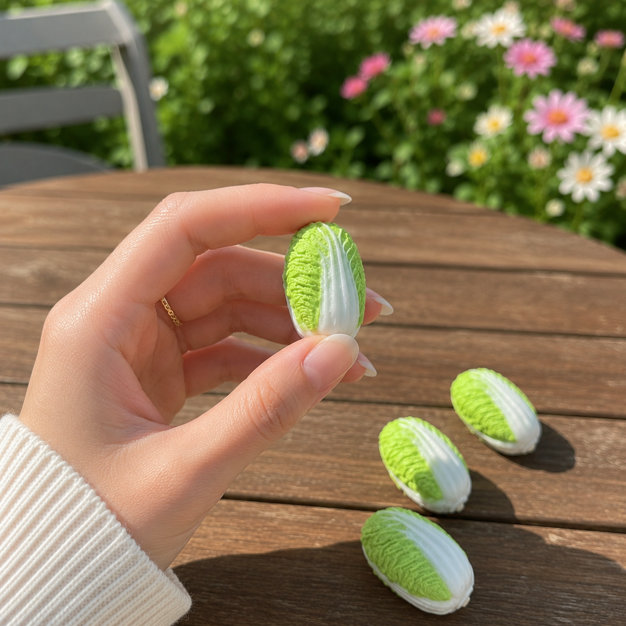 1:6 Scale Miniature Napa Cabbage Set – Dollhouse Cabbage Vegetable, Handmade Polymer Clay Realistic Kitchen Food for Blythe BJD Diorama