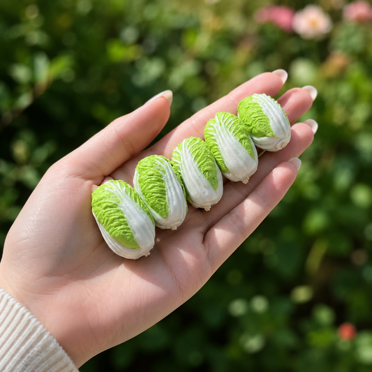 1:6 Scale Miniature Napa Cabbage Set – Dollhouse Cabbage Vegetable, Handmade Polymer Clay Realistic Kitchen Food for Blythe BJD Diorama