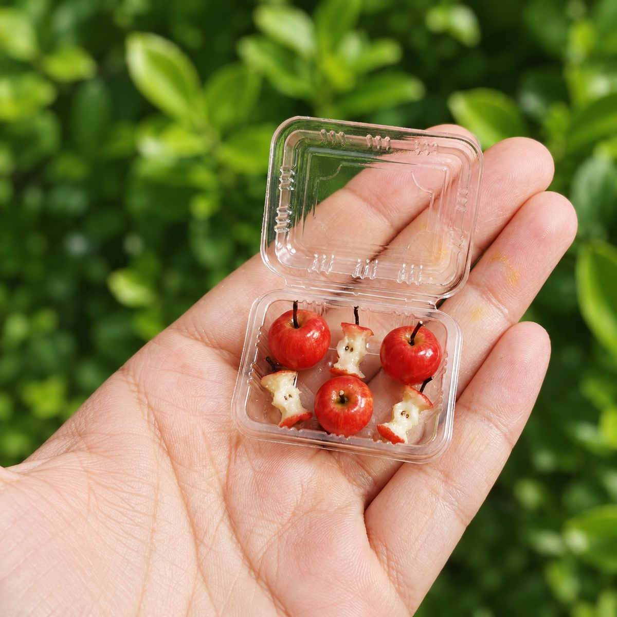 handmade polymer clay miniature red apple set 1:12 scale dollhouse fdmini