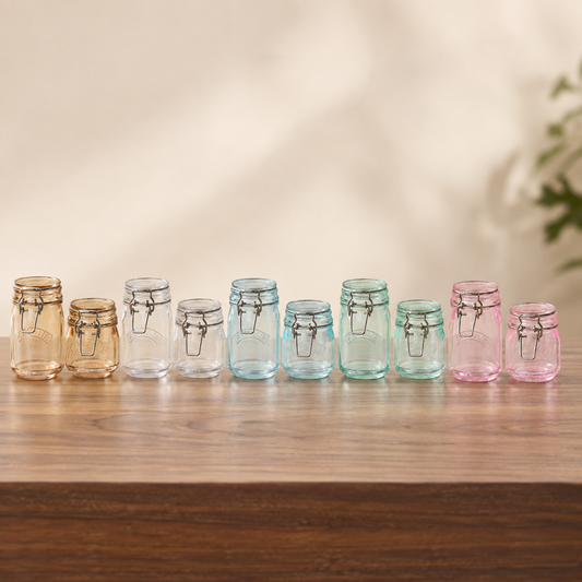 miniature clip-top storage jars 1:6 scale dollhouse fdmini