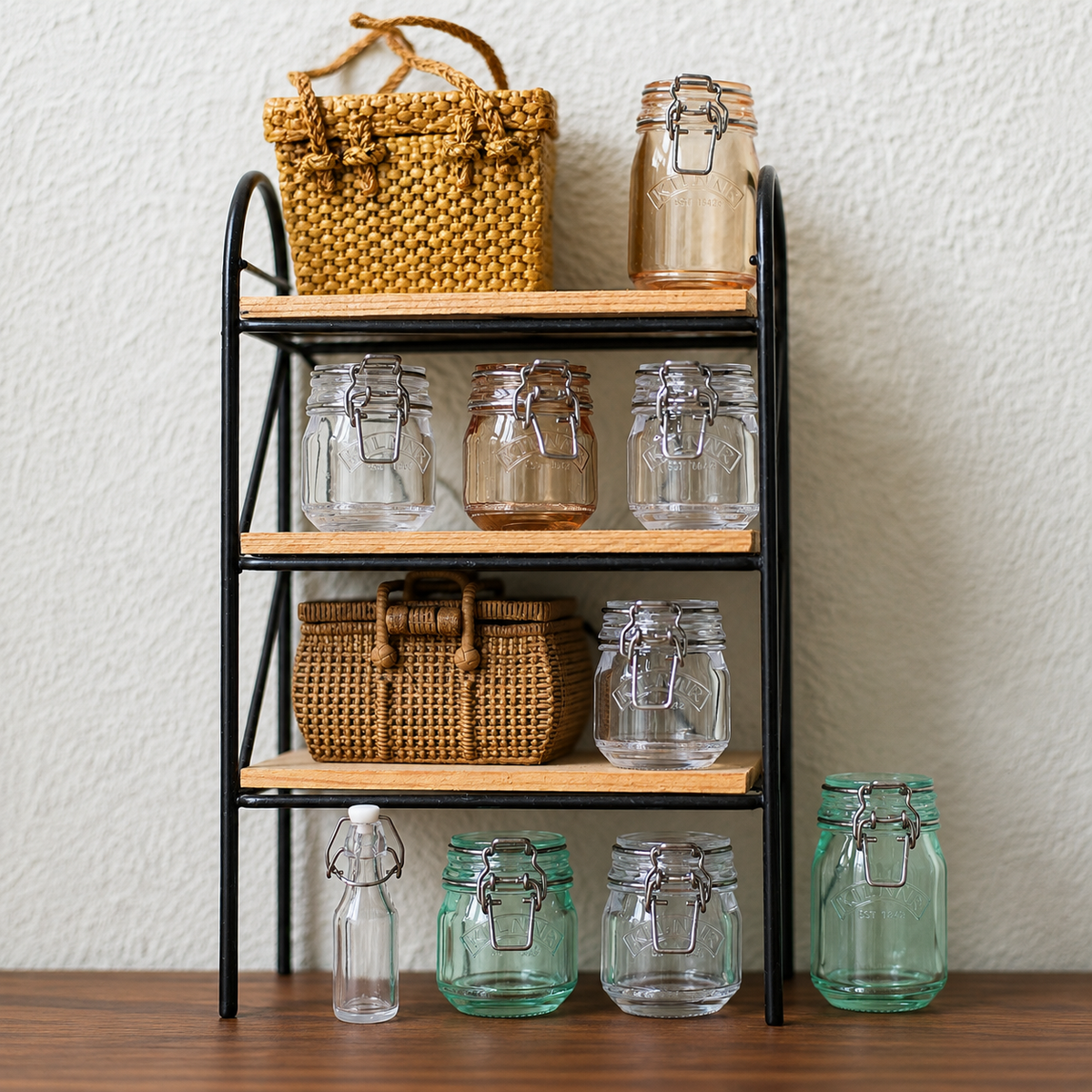 miniature clip-top storage jars 1:6 scale dollhouse fdmini close-up