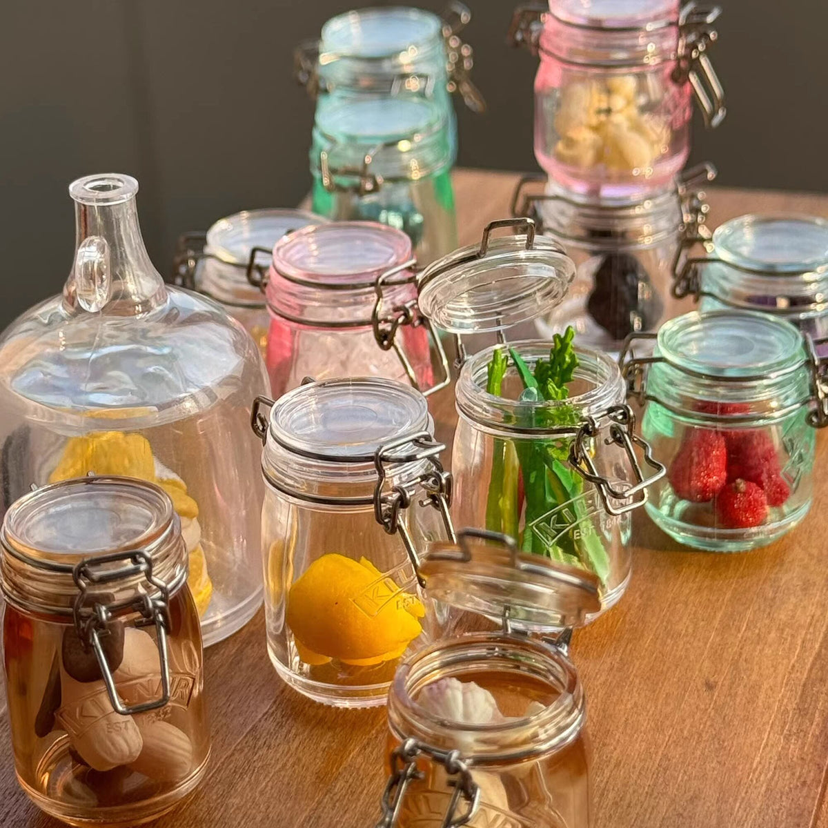 miniature clip-top storage jars 1:6 scale dollhouse fdmini scale reference