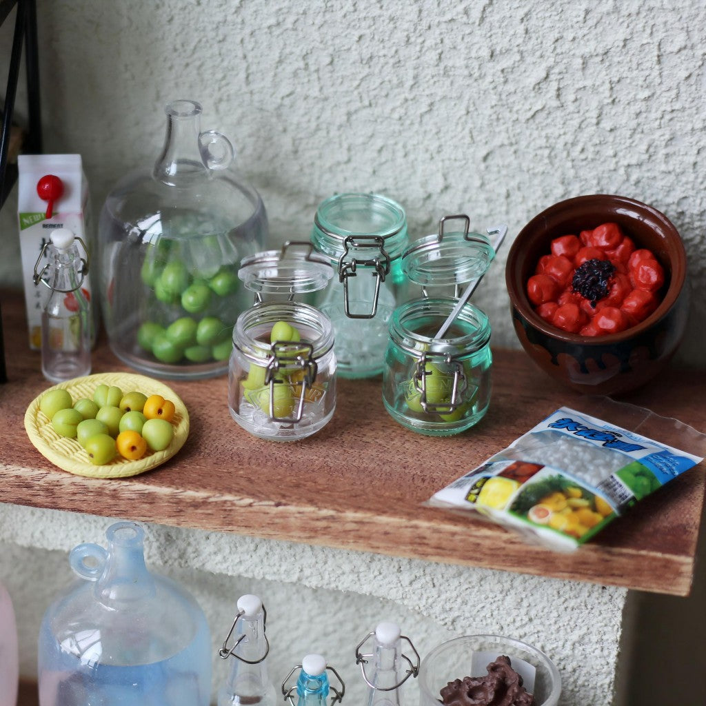 miniature clip-top storage jars 1:6 scale dollhouse fdmini view 8