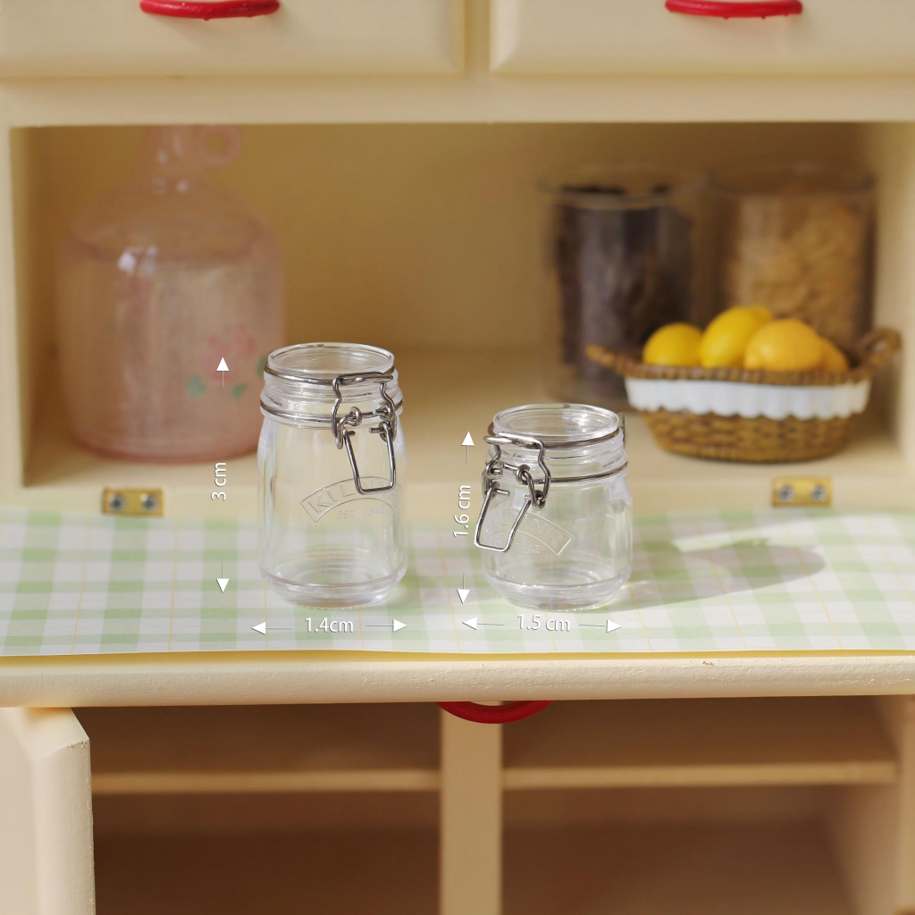 miniature clip-top storage jars 1:6 scale dollhouse fdmini view 11