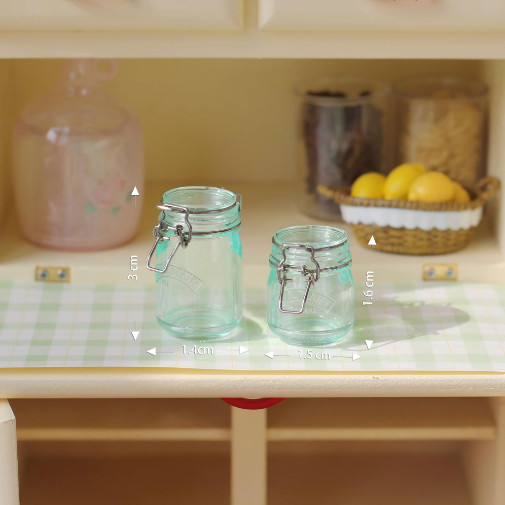miniature clip-top storage jars 1:6 scale dollhouse fdmini view 13