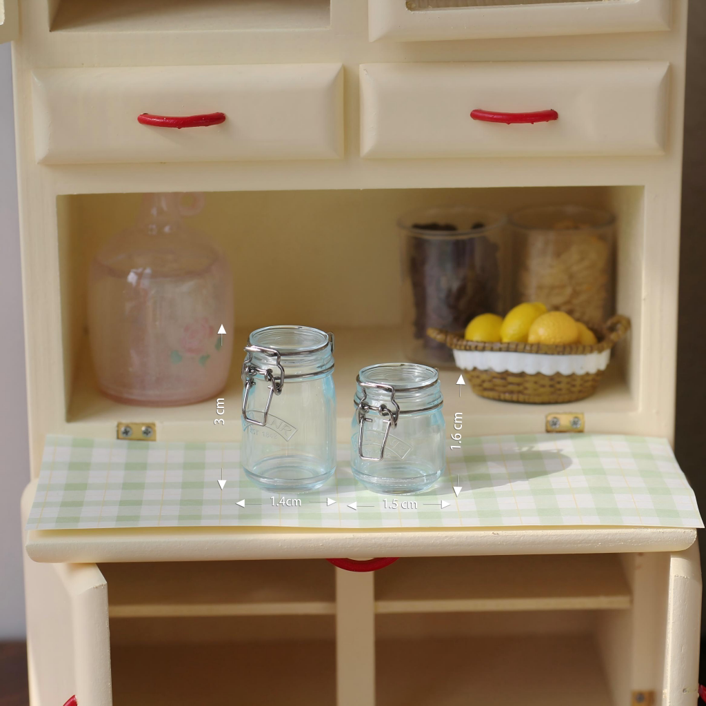 miniature clip-top storage jars 1:6 scale dollhouse fdmini view 12