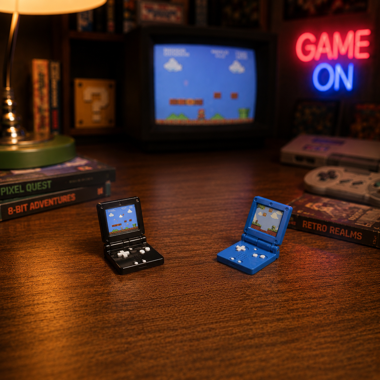 FDMINI Mini Retro Game Consoles – Set of 3 Miniature Handheld Gaming Devices for 1:6 Dollhouse, Diorama & Retro Room Decor
