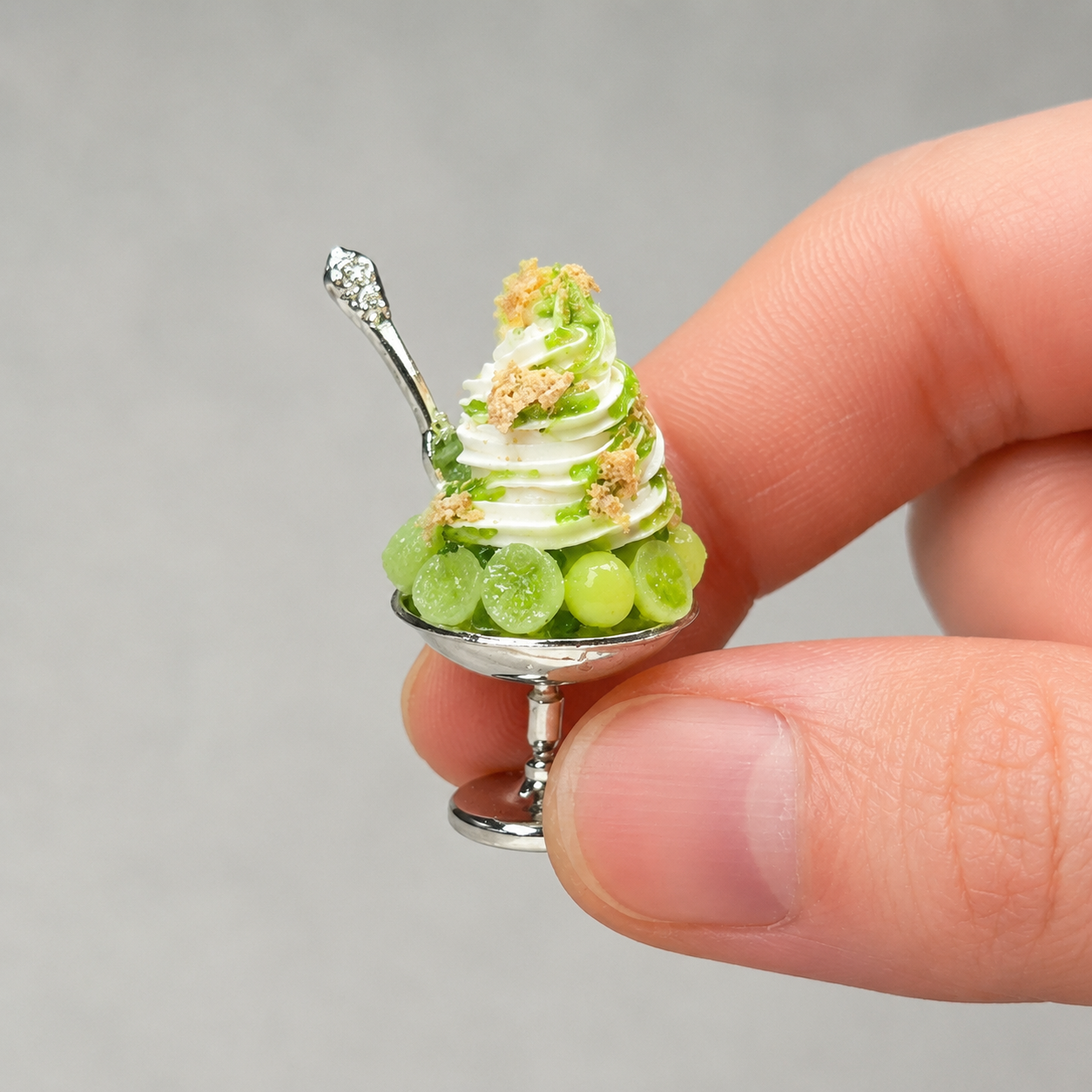 1:6 Scale Miniature Bingsu Shaved Ice Cup Collection – 3 Styles Dollhouse Strawberry, Mango & Muscat Korean Dessert, Handmade Polymer Clay Café Food for Blythe BJD Diorama