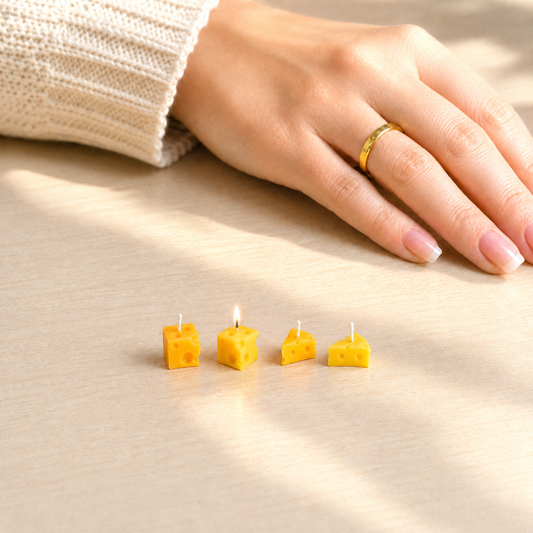 handmade wax miniature cheese candles 1:12 scale dollhouse fdmini