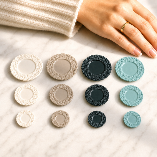FDMINI Mini Round Stone-Texture Plates – 4 Colors × 3 Sizes Miniature Steak Plate & Charger for 1:6 Dollhouse, BJD & Blythe Scenes