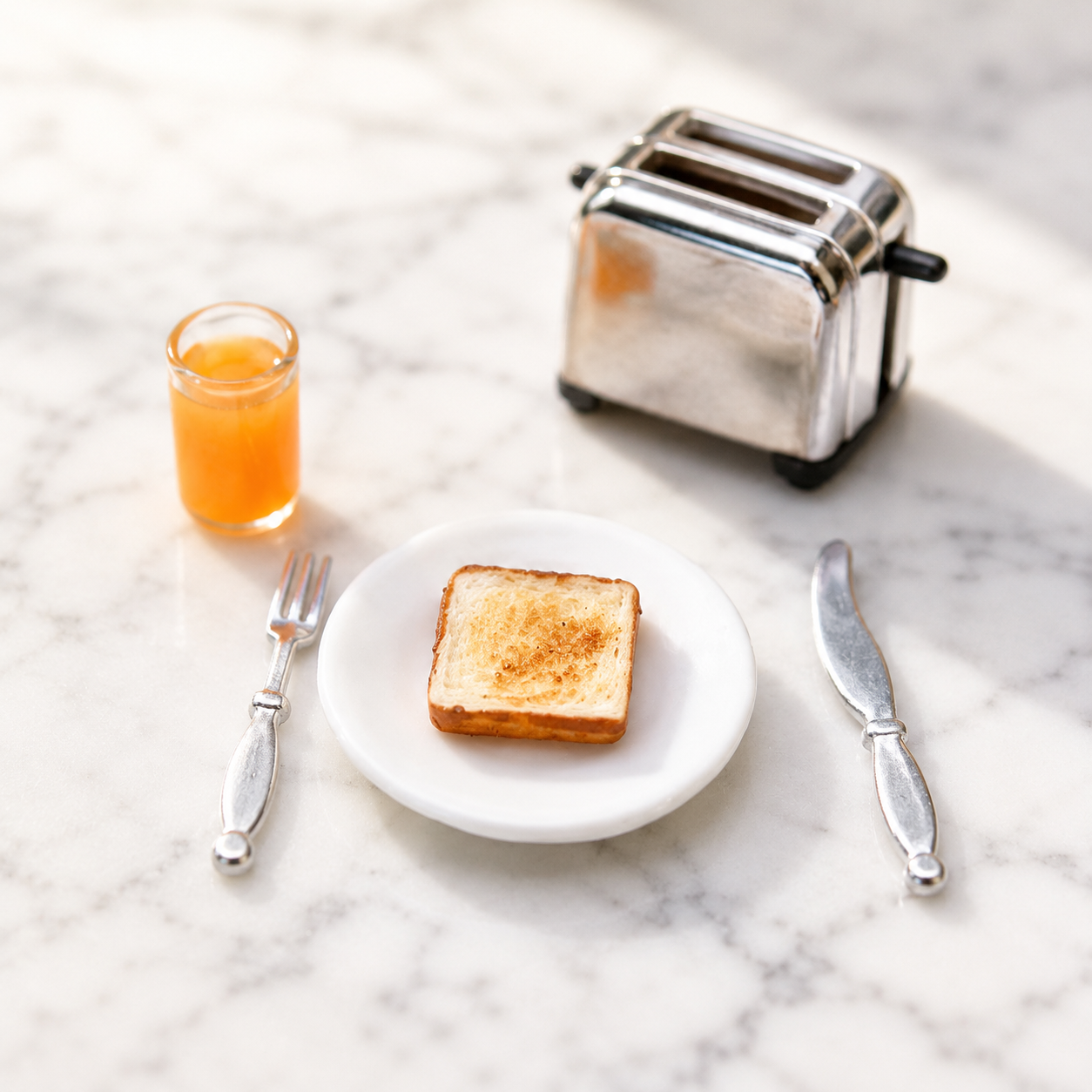 FDMINI Mini Toaster – 2 Styles Miniature Bread Toaster with Pop-Up Toast for 1:6 & 1:12 Dollhouse Kitchen & Diorama Scenes