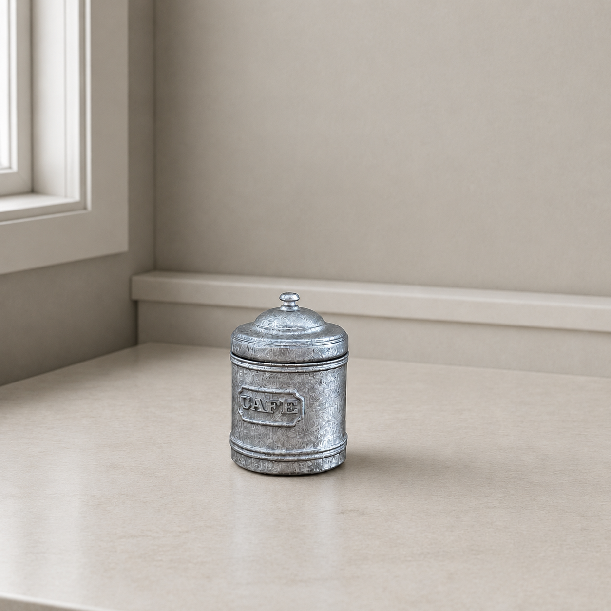 FDMINI Mini Vintage Kitchen Canisters – Set of 4 Miniature Metal Storage Tins (Café, Sugar, Cocoa, Tea) for 1/6 1/8 1/12 Scale Dollhouse, BJD & Blythe Scenes