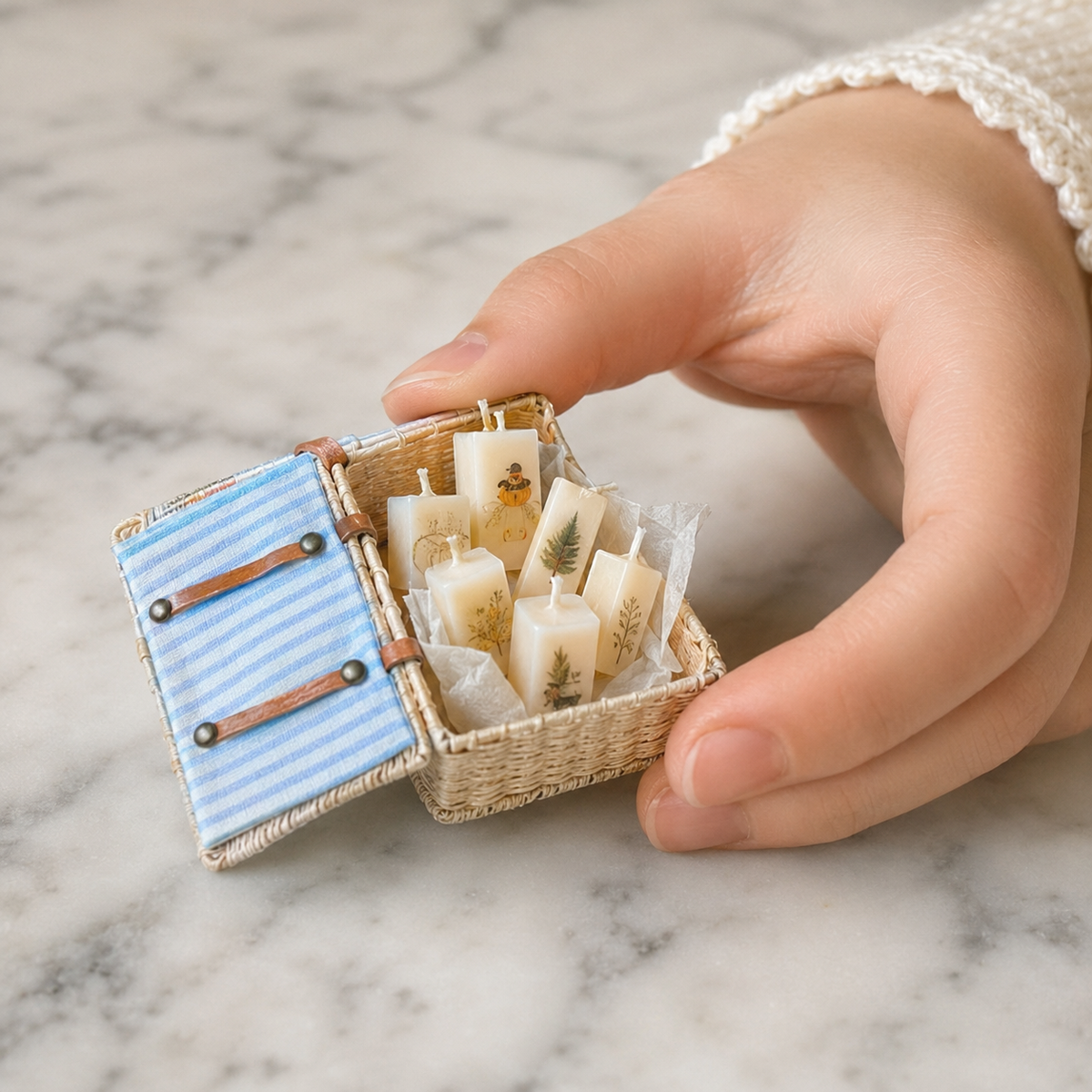 handmade wax miniature vintage candles 1:12 scale dollhouse fdmini view 6