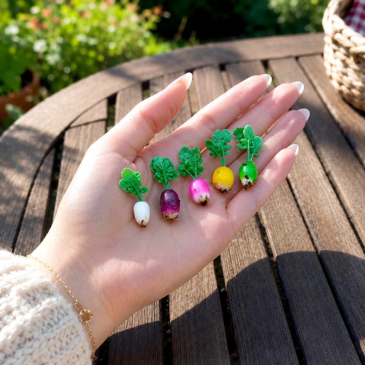 handmade polymer clay miniature heirloom radish set 1:6 scale dollhouse fdmini view 13