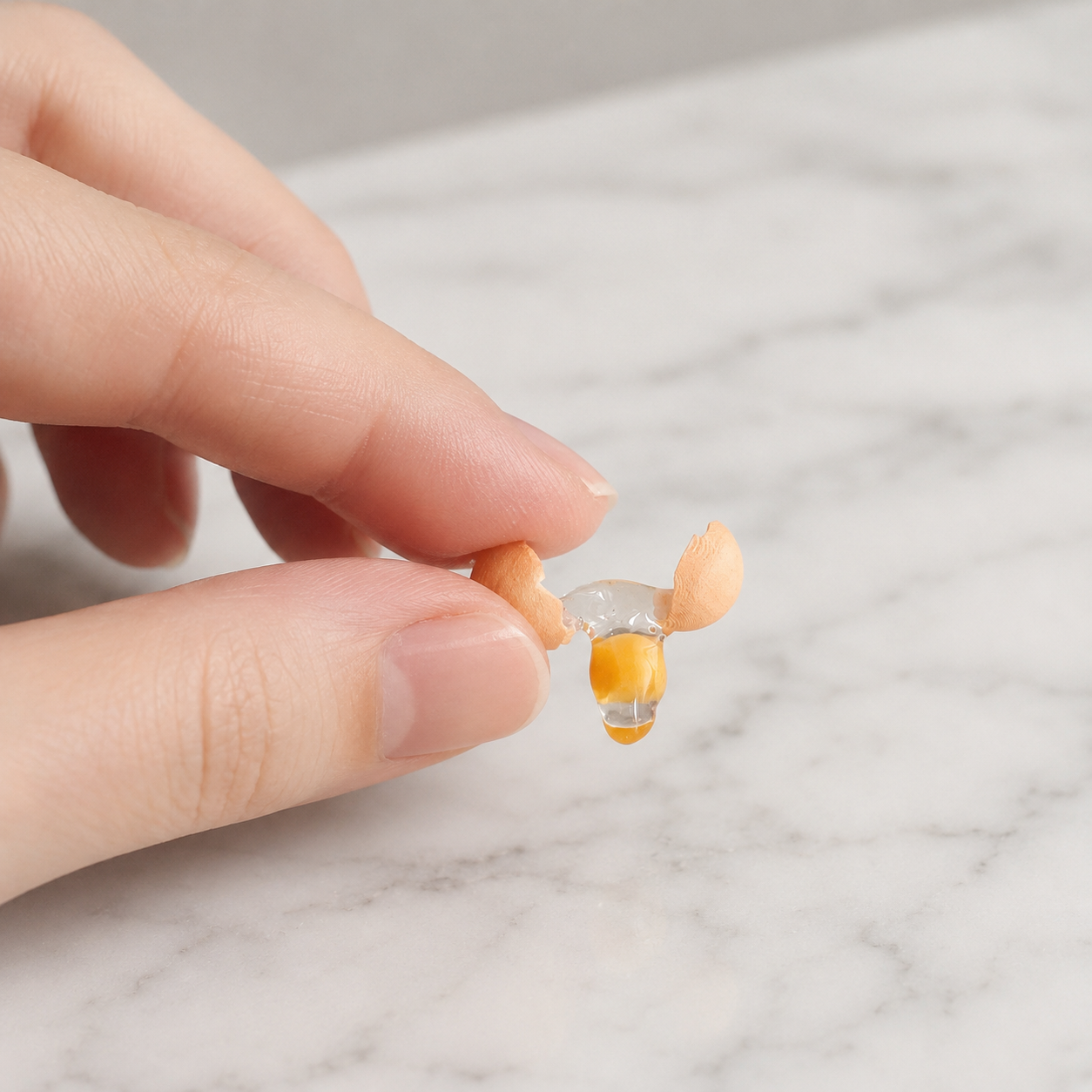 FDMINI Mini Cracked Eggs – 4 Shell Colors Realistic Miniature Broken Egg Food Props for 1:6 Scale Dollhouse Kitchen, BJD & Blythe Scenes