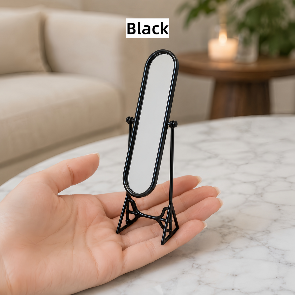 handmade miniature full-length standing mirror 1:12 scale dollhouse fdmini view 9
