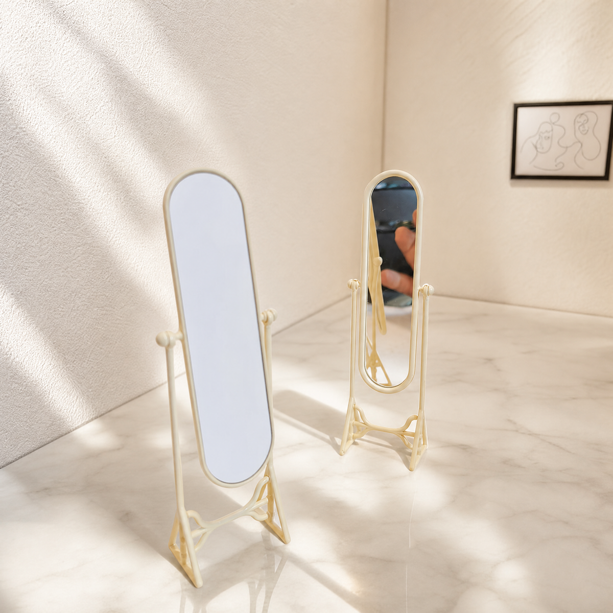 handmade miniature full-length standing mirror 1:12 scale dollhouse fdmini view 6