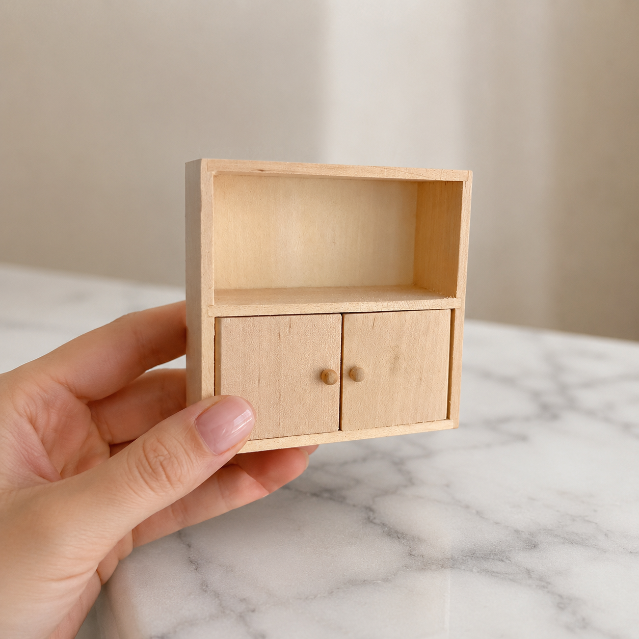 FDMINI Mini DIY Unfinished Wood Furniture – Paintable Miniature Cube Shelf, Cabinet & Drawer Chest for 1:12 Scale Dollhouse, OB11 & BJD (5 Styles)