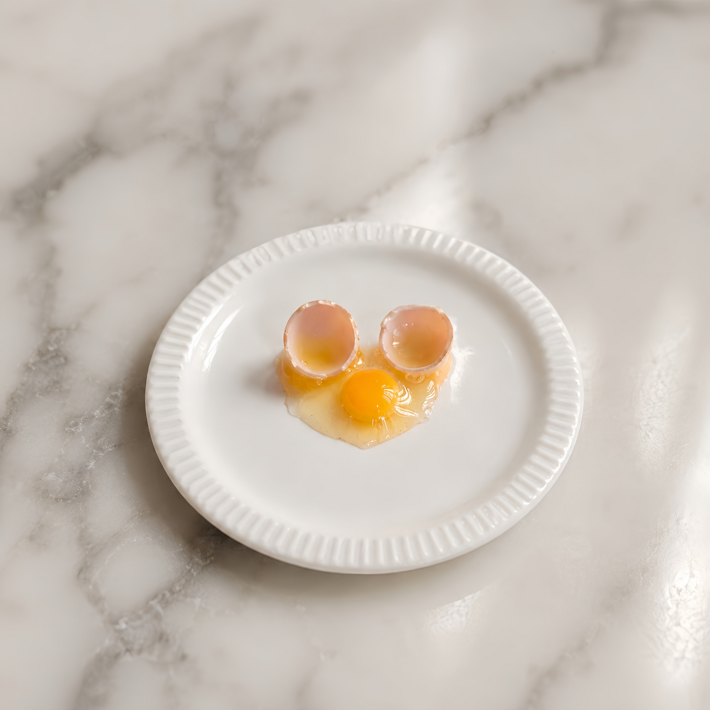 FDMINI Mini Spilled Cracked Eggs – 8 Styles Realistic Miniature Broken Egg with Shell Halves for 1:6 Scale Dollhouse Kitchen, BJD & Blythe Props