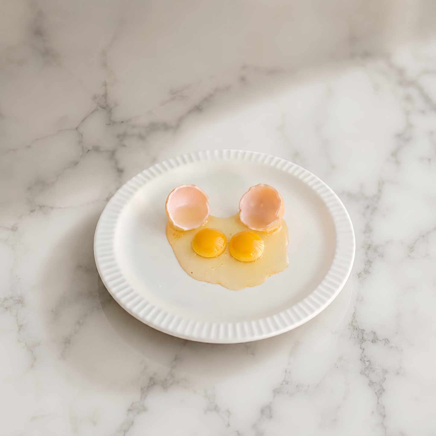 FDMINI Mini Spilled Cracked Eggs – 8 Styles Realistic Miniature Broken Egg with Shell Halves for 1:6 Scale Dollhouse Kitchen, BJD & Blythe Props