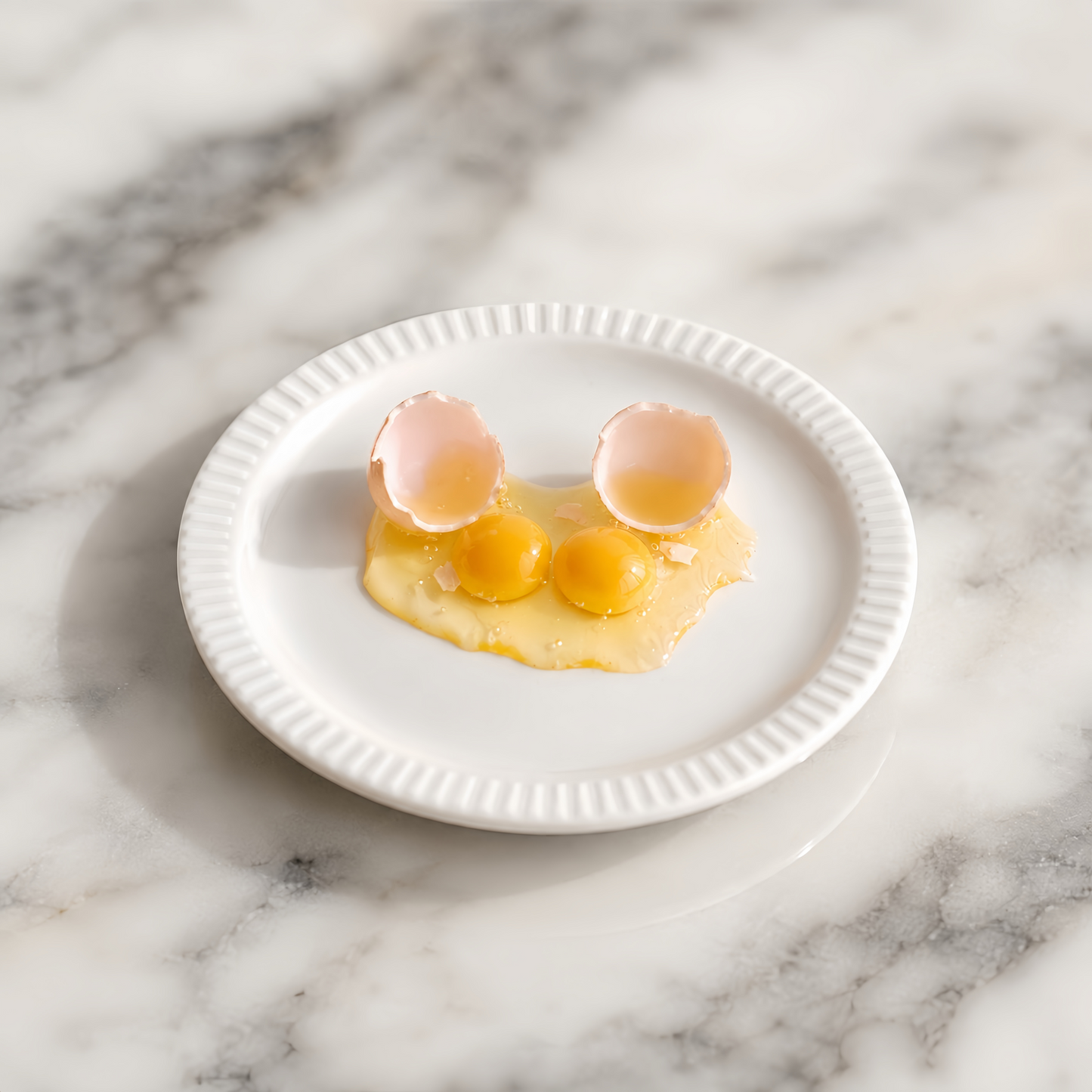 FDMINI Mini Spilled Cracked Eggs – 8 Styles Realistic Miniature Broken Egg with Shell Halves for 1:6 Scale Dollhouse Kitchen, BJD & Blythe Props