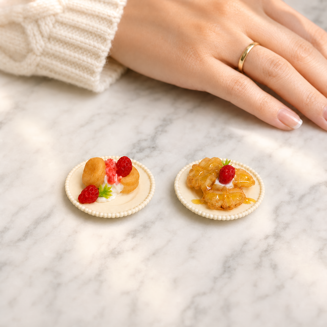 food4 miniature waffle and souffle pancake plates