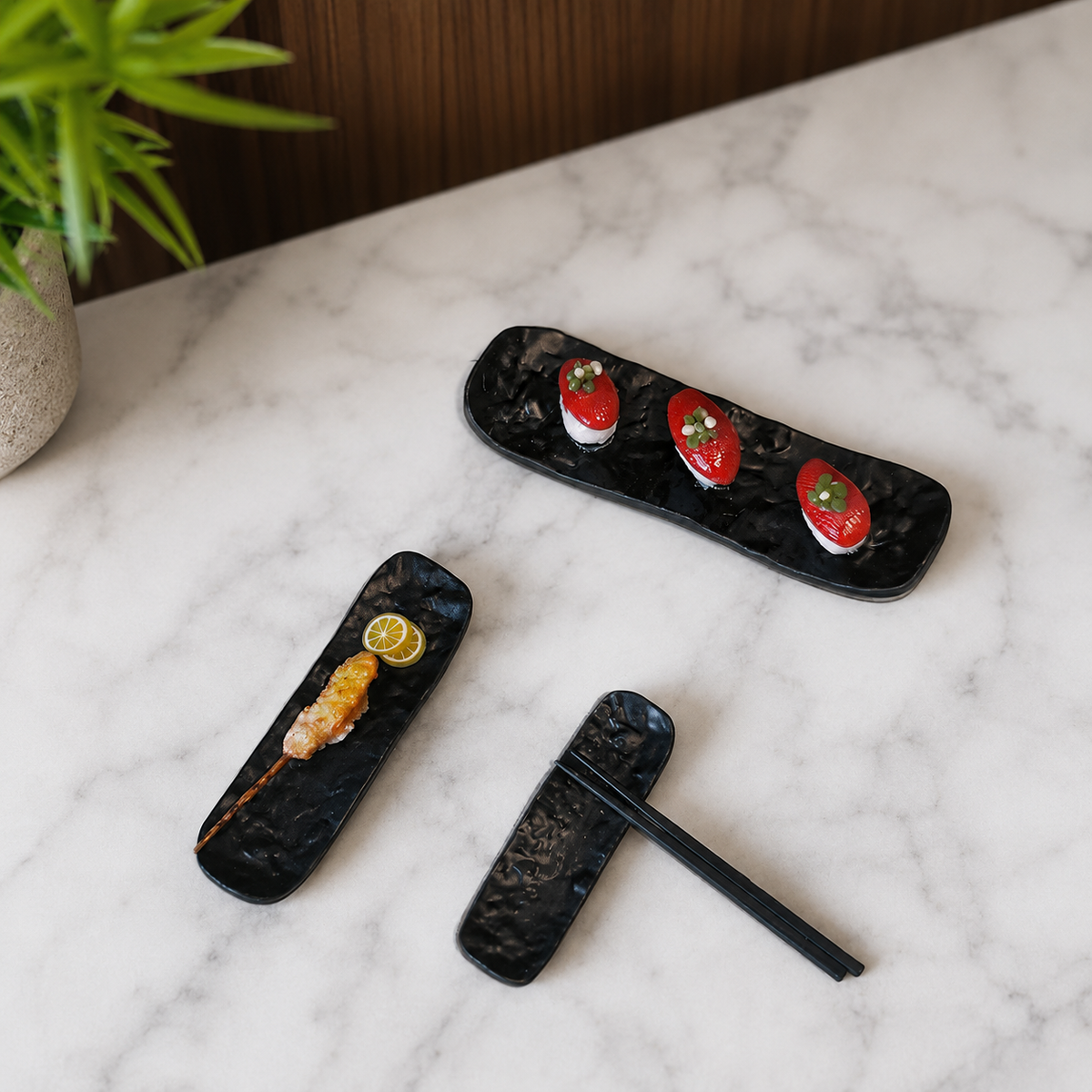 handmade clay miniature sushi plate set 1:12 scale dollhouse fdmini scale reference