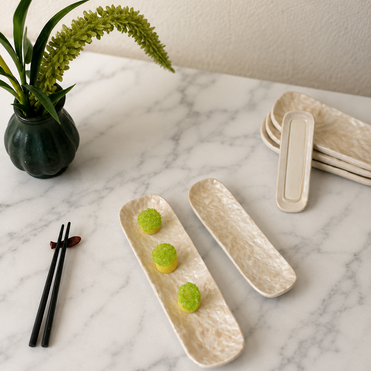 handmade clay miniature sushi plate set 1:12 scale dollhouse fdmini view 7
